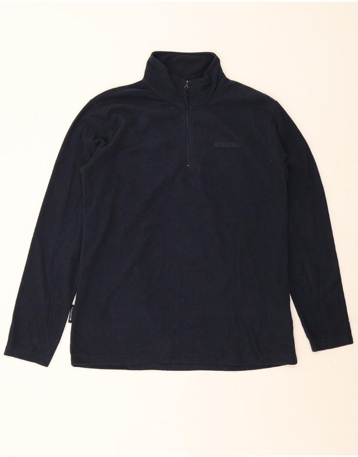 MOUNTAIN WAREHOUSE Mens Zip Neck Fleece Jumper Medium Navy Blue Polyester Vintage Mountain Warehouse and Second-Hand Mountain Warehouse from Messina Hembry 