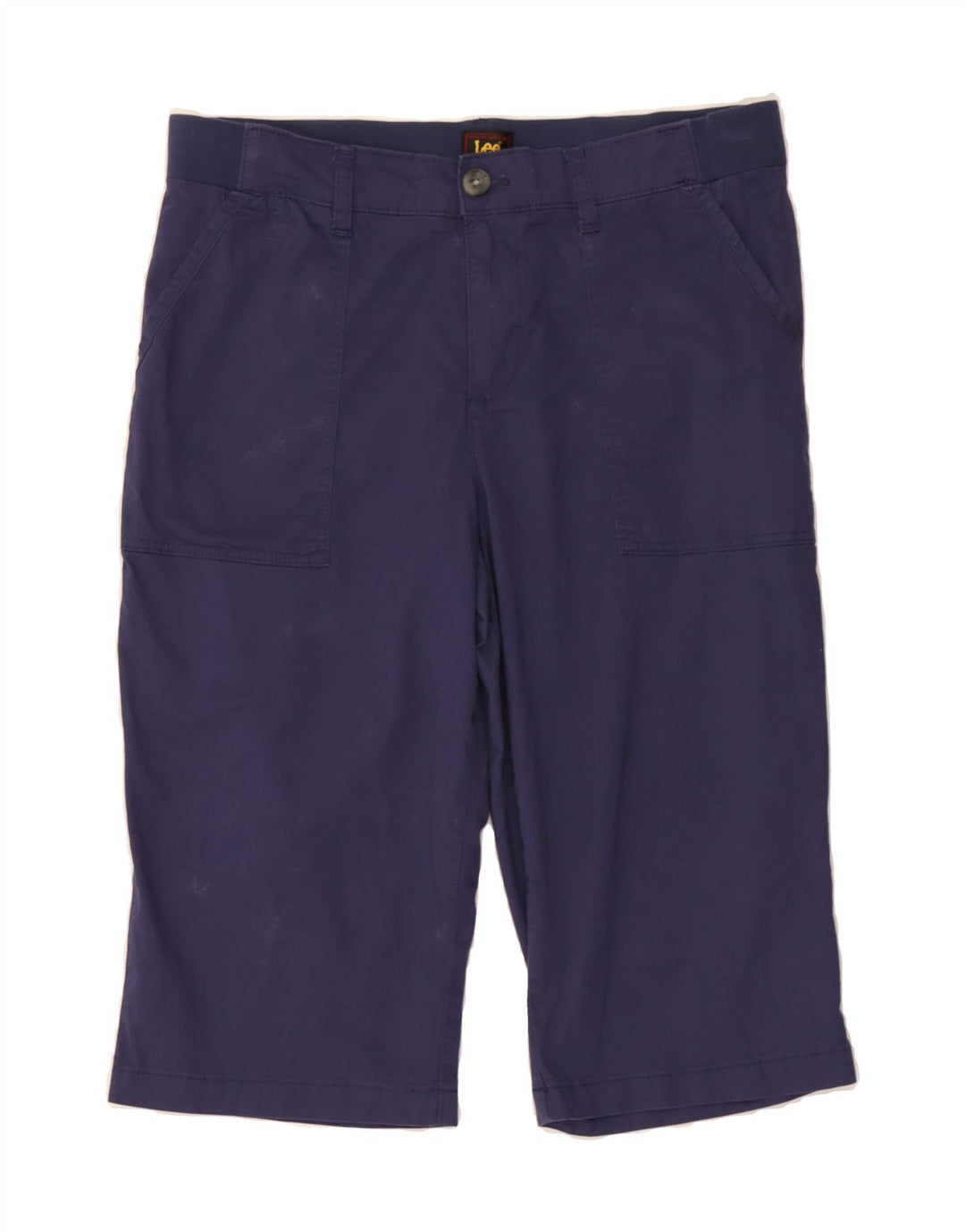 LEE Womens Bermuda Shorts US 12 Large W32  Navy Blue Cotton Vintage Lee and Second-Hand Lee from Messina Hembry 