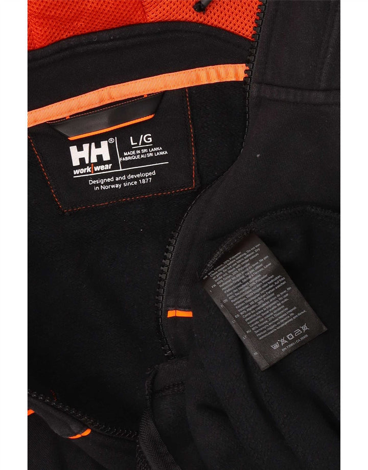 Helly Hansen Pull à capuche zippé graphique pour homme Grand coton noir