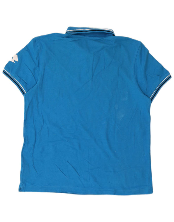 Lotto Polo Homme Large Bleu Rayé Coton