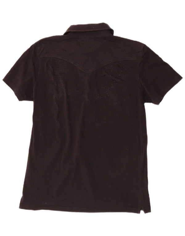 Lee Polo Femme UK 16 Large Noir Coton
