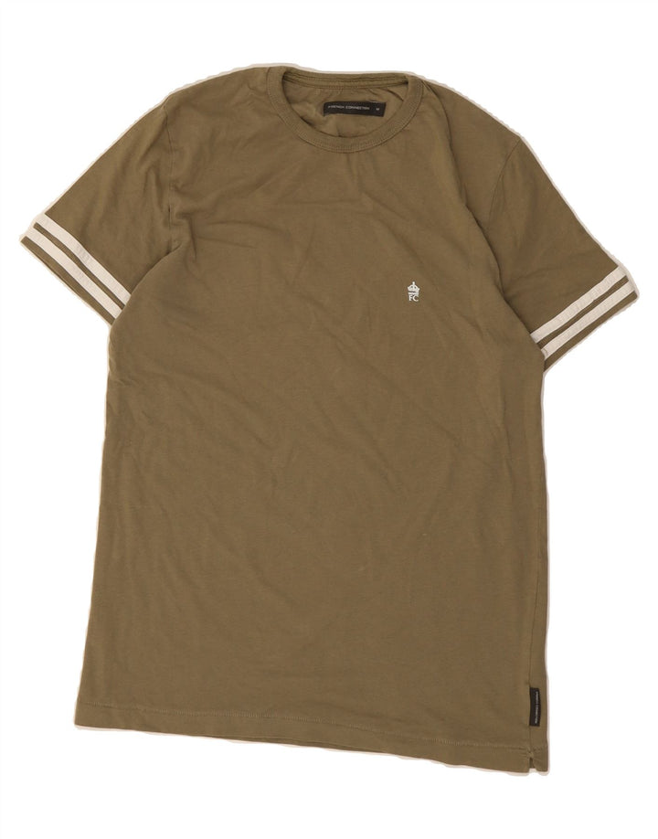 FRENCH CONNECTION Mens T-Shirt Top Medium Khaki Cotton Vintage French Connection and Second-Hand French Connection from Messina Hembry 