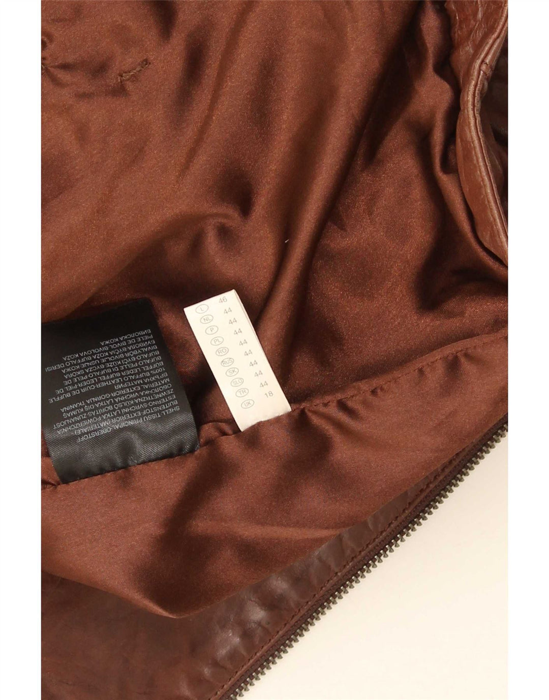 C & A Veste en cuir pour femme UK 18 XL Marron