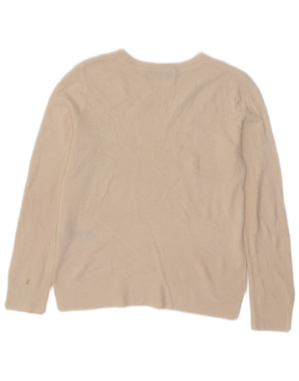 Marks & Spencer Pull à col rond pour femme UK 10 Petit Acrylique Beige