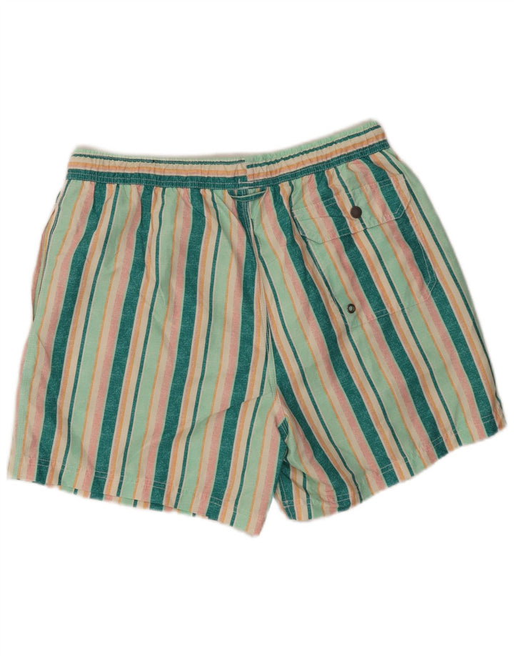 John Lewis Short de bain pour homme en polyester rayé vert moyen