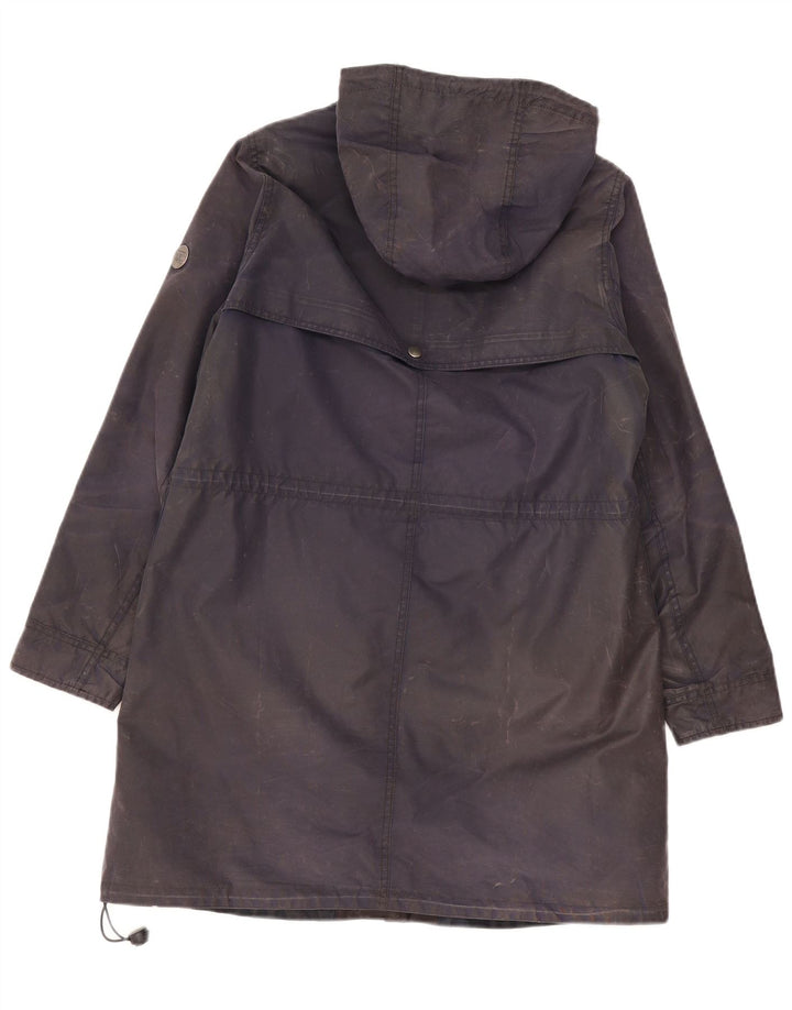 Barbour Veste parka cirée à capuche pour femme UK 12 Bleu marine moyen