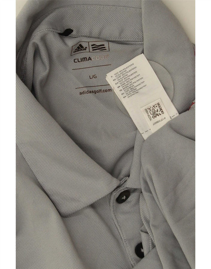 Adidas Hommes Climacool Polo Grand Gris Colorblock Polyester