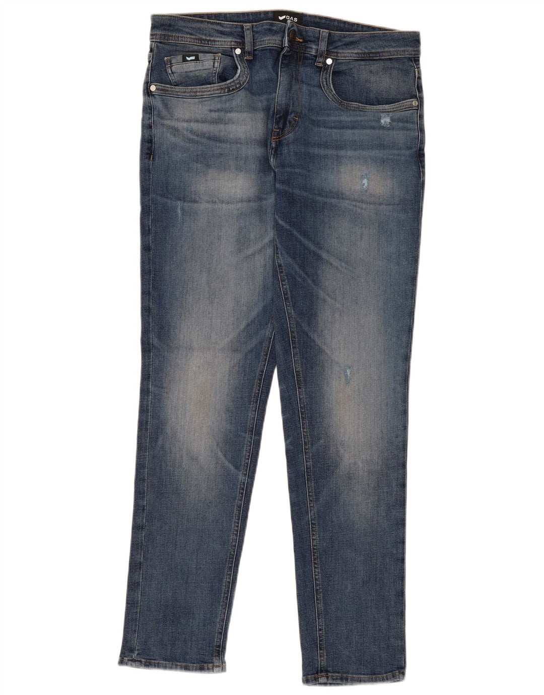 Gas Jean slim vieilli pour homme W33 L30 Bleu
