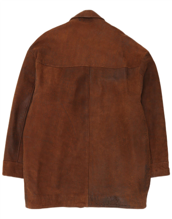 manteau en cuir homme vintage UK 40 Grand Marron
