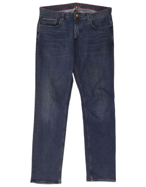 Tommy Hilfiger Mens Denton Straight Jeans W34 L32 Navy Blue Cotton