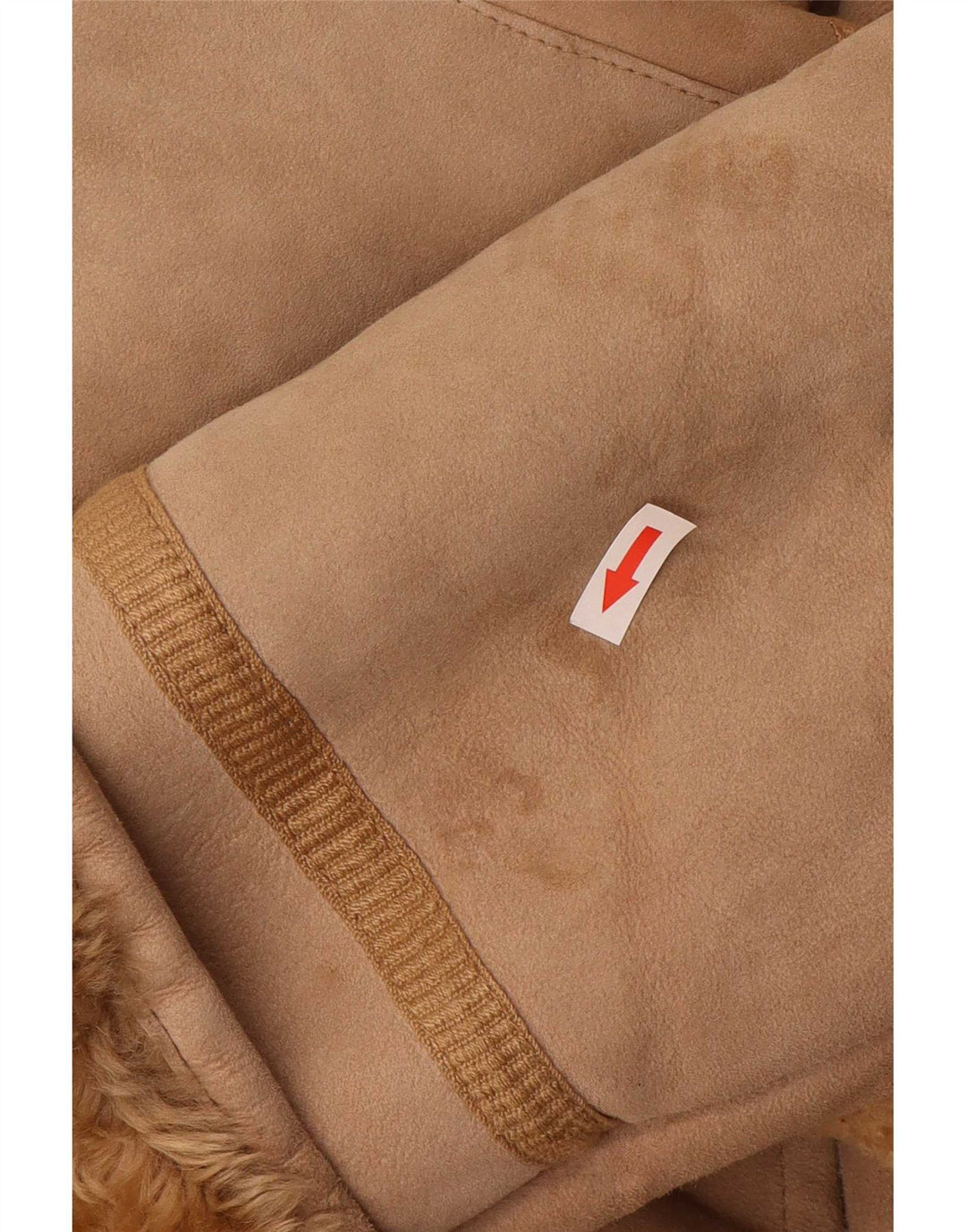 manteau en peau de mouton vintage pour femme IT 44 Cuir beige moyen
