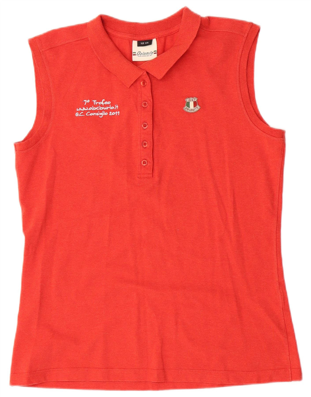 Dolomite Polo sans manches femme 2XL coton rouge
