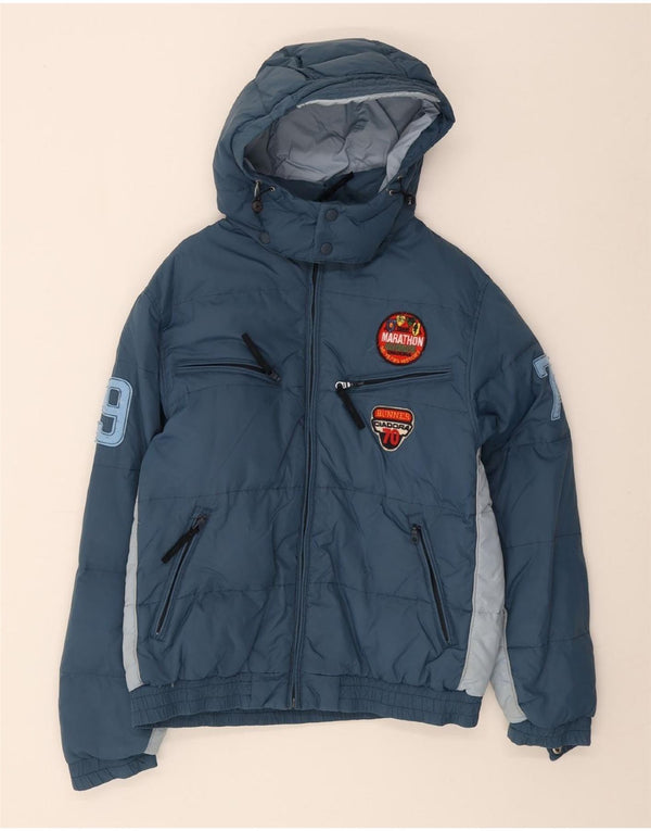 Diadora Veste matelassée à capuche graphique pour garçon 13-14 ans 3XL Bleu Colorblock