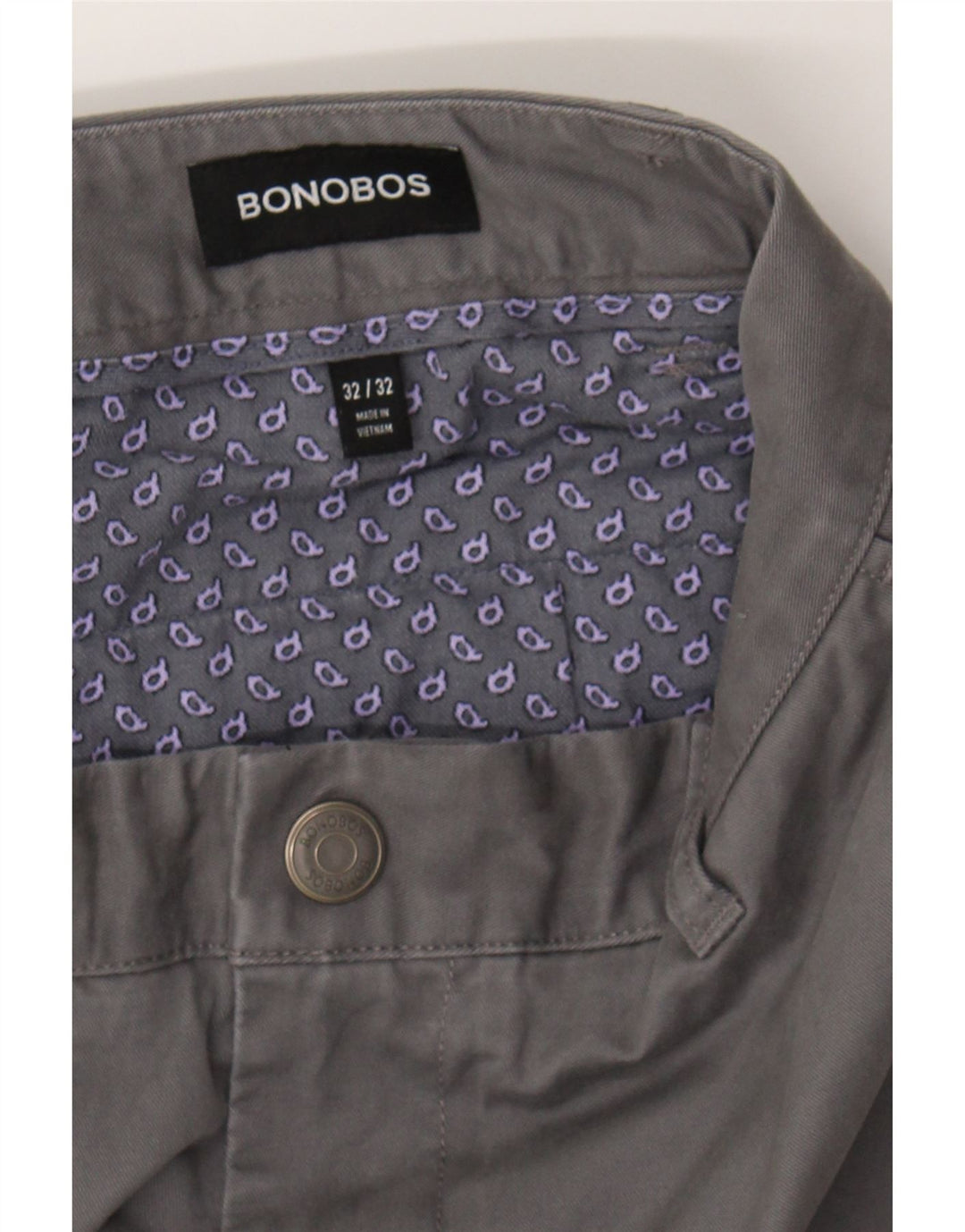 BONOBOS Mens Slim Chino Trousers W32 L29  Grey Cotton Vintage BONOBOS and Second-Hand BONOBOS from Messina Hembry 
