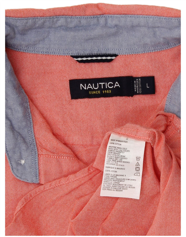 Nautica Chemise Homme Large Orange Coton