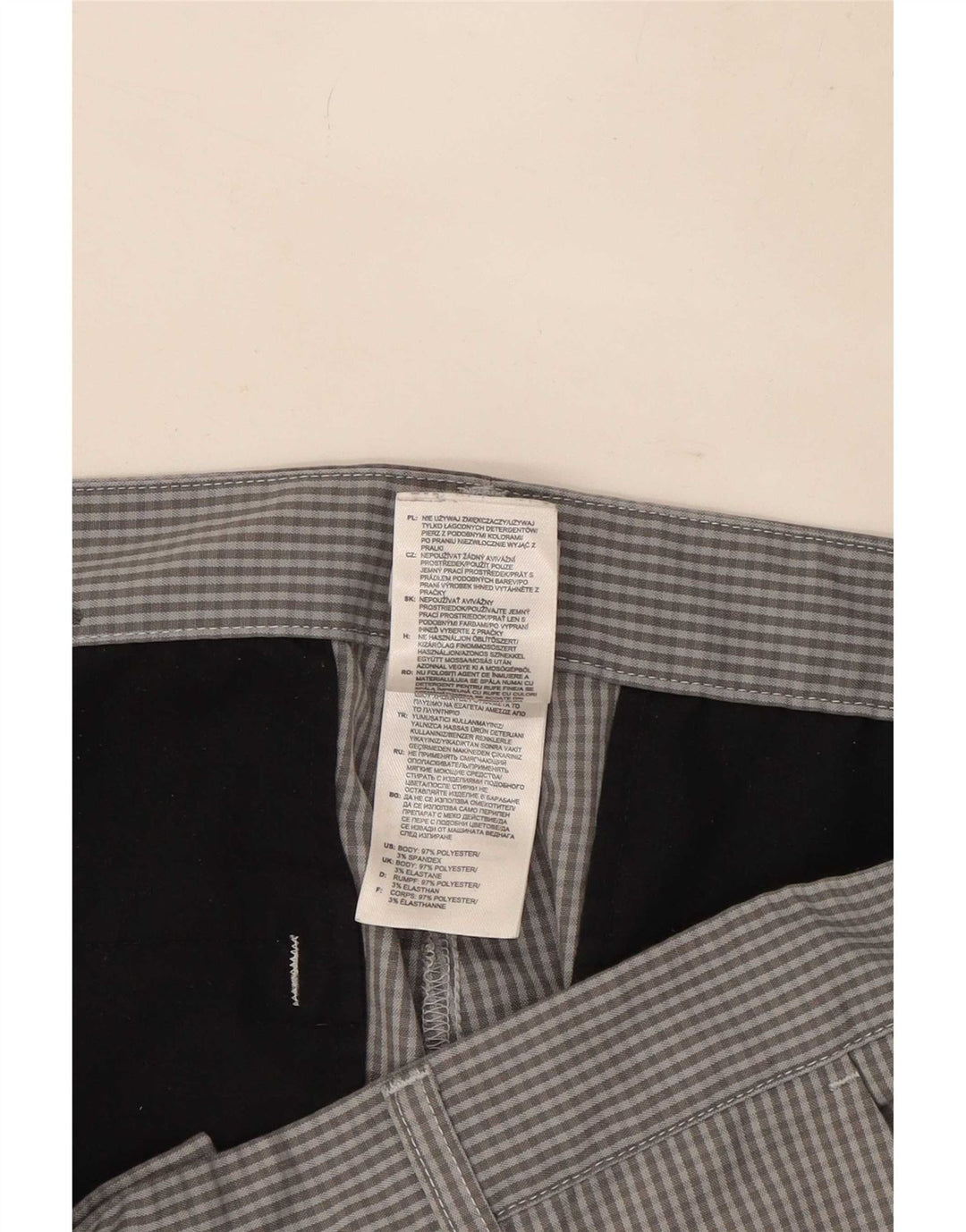 Adidas Pantalon Chino Droit Homme W32 L30 Gris Vichy Polyester