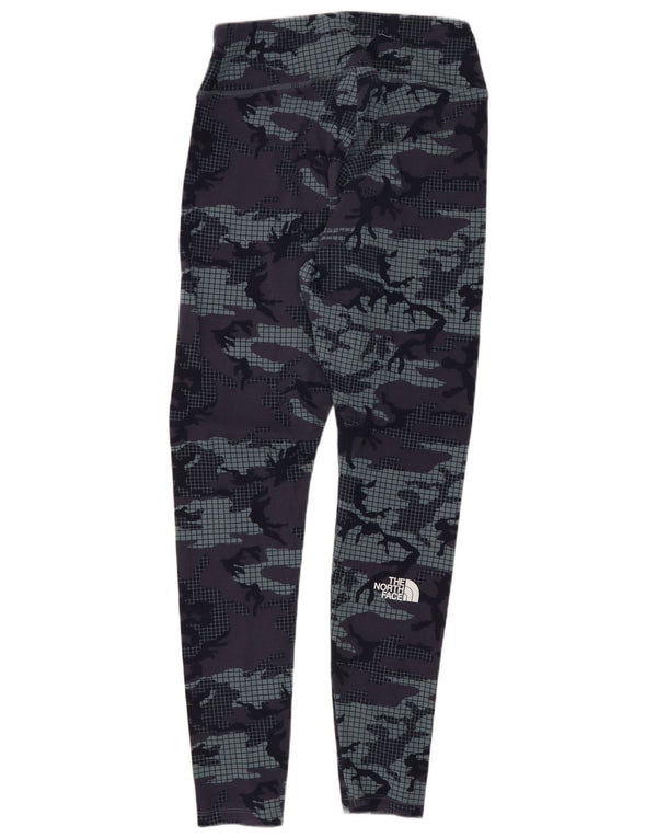 The North Face Leggings Femme UK 12 Coton Camouflage Bleu Marine Moyen