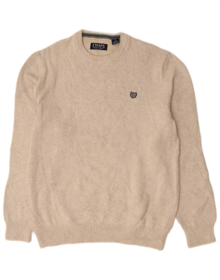 Chaps Pull Col Rond Homme Blanc Cassé Moyen Coton