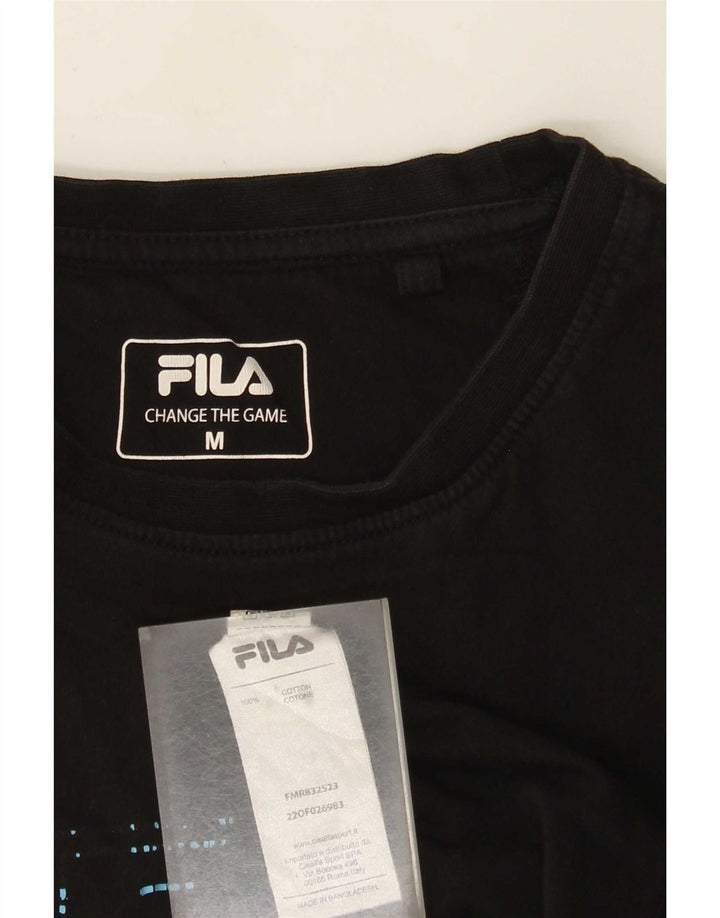 Fila T-Shirt Graphique Homme Noir Moyen Coton