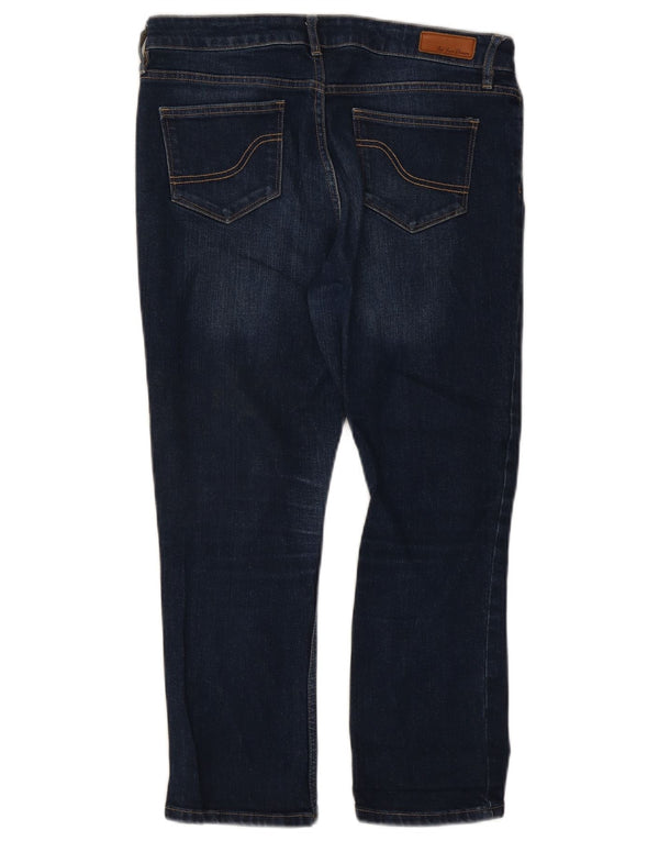 Fat Face Jean court pour femme UK 12 Medium W30 L23 Bleu marine Coton