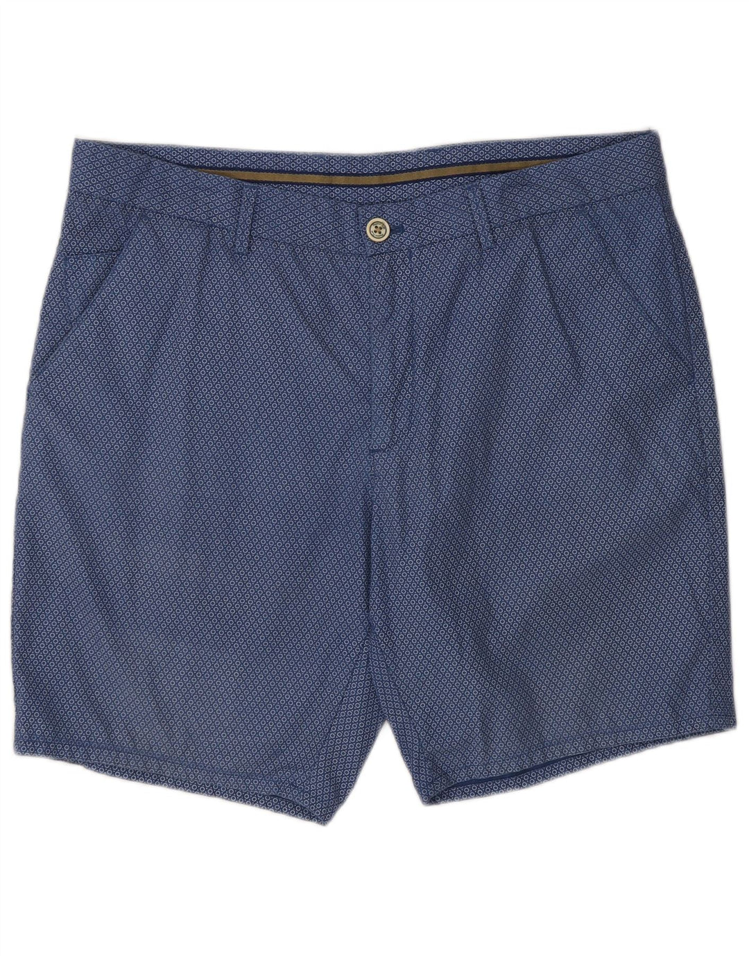 Massimo Dutti Short Chino Homme EU 44 Large W34 Bleu Marine à Pois