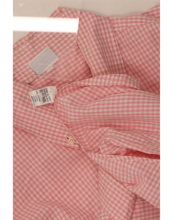 Benetton Chemise Homme Large Vichy Rose Coton