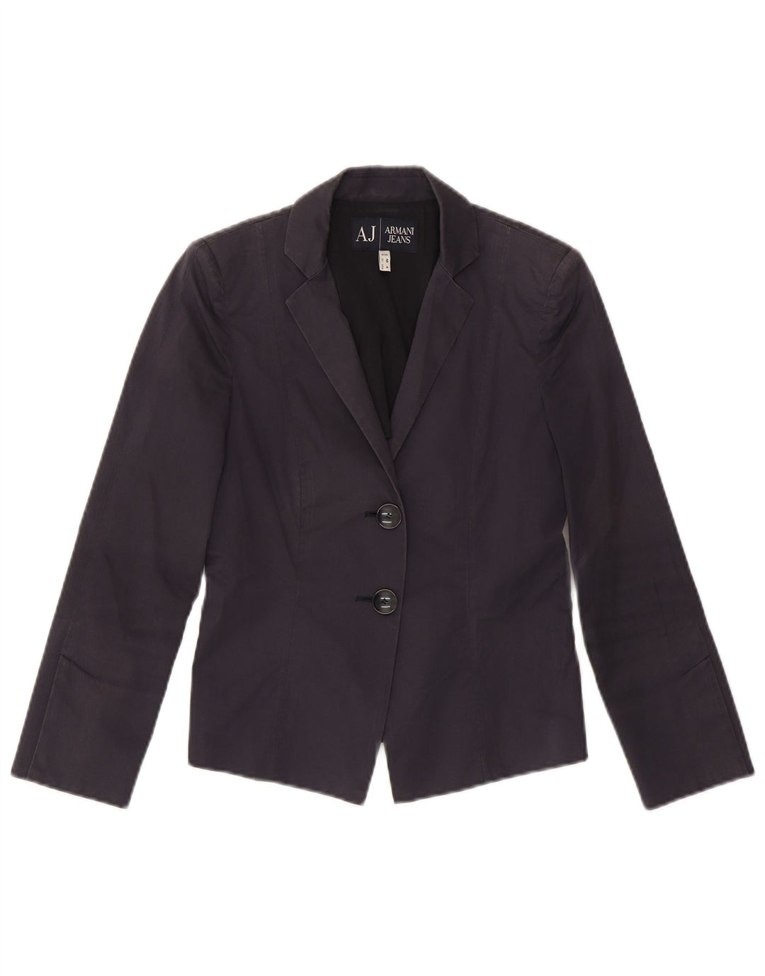ARMANI Veste blazer courte à 2 boutons pour femme US 4 Petit coton bleu marine