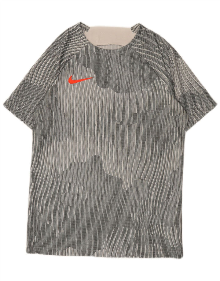 Nike T-Shirt Homme Gris Moyen Rayé Polyester