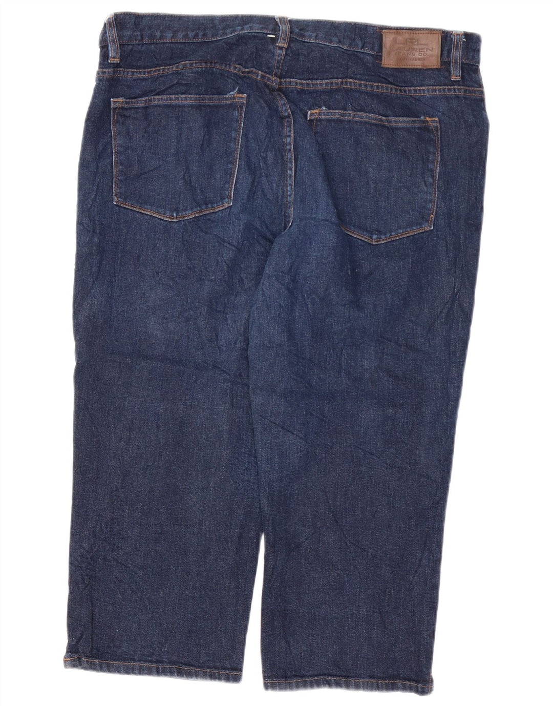 RALPH LAUREN Jean Capri pour femme US 16 2XL W38 L21 Bleu marine Coton