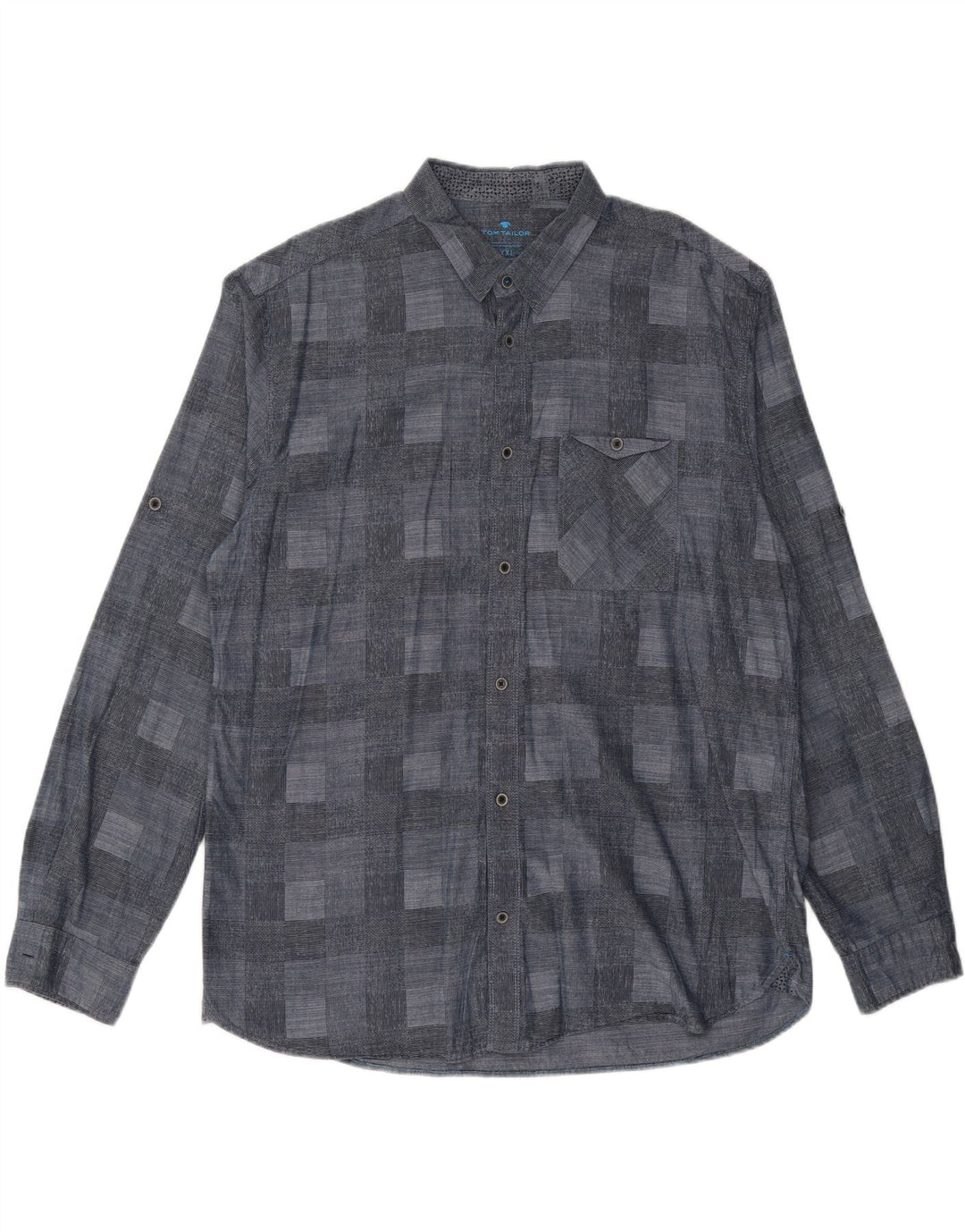 TOM TAILOR Chemise Homme 2XL Bleu Marine Géométrique