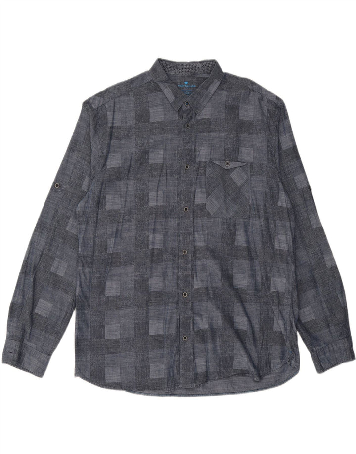 TOM TAILOR Chemise Homme 2XL Bleu Marine Géométrique
