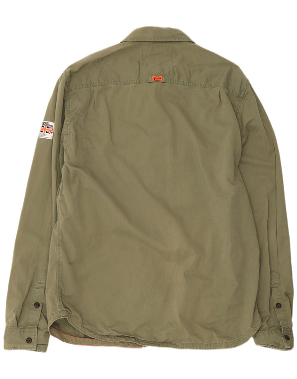 Superdry Chemise Militaire Homme 2XL Kaki Coton