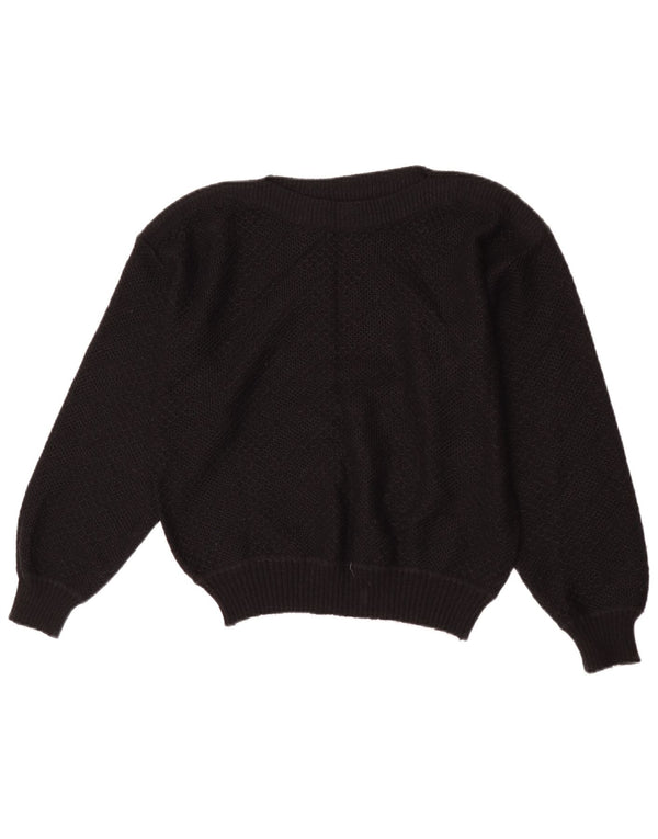 Vintage Womens Crew Neck Jumper Sweater UK 16 Large Black