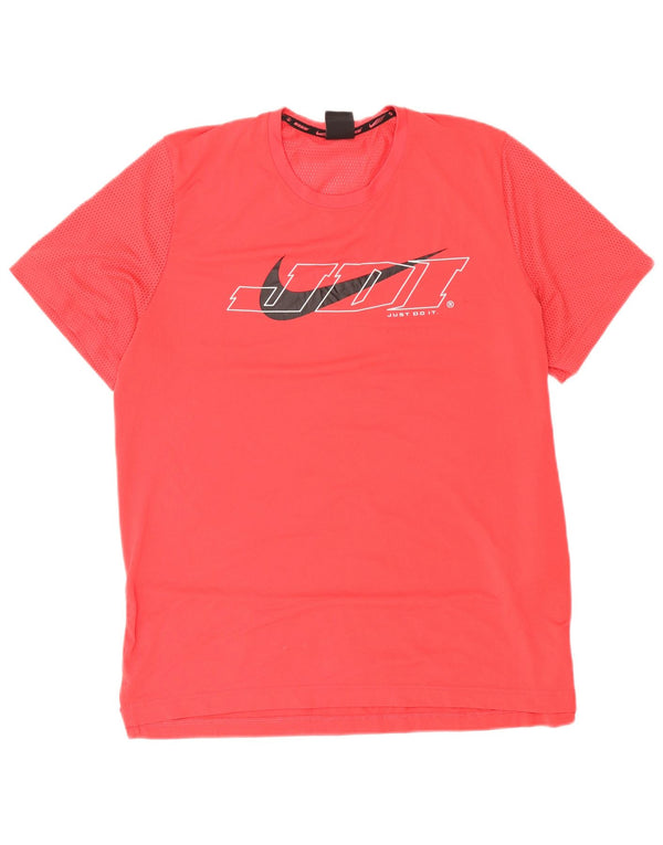 Nike Hommes Dri Fit Standard Graphic T-Shirt Haut Large Rouge Polyester