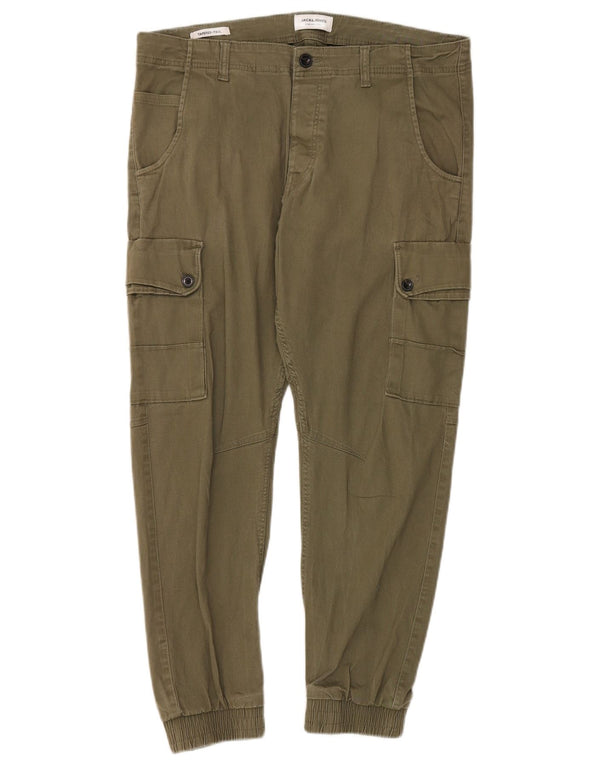 Jack & Jones Pantalon Cargo Paul Tapered Homme W36 L28 Kaki Coton