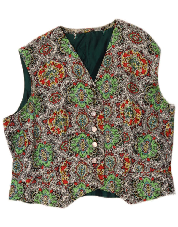 gilet femme vintage UK 16 Grand Paisley multicolore