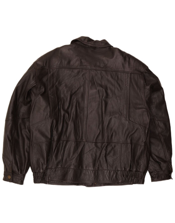 veste en cuir homme vintage IT 56 3XL Marron