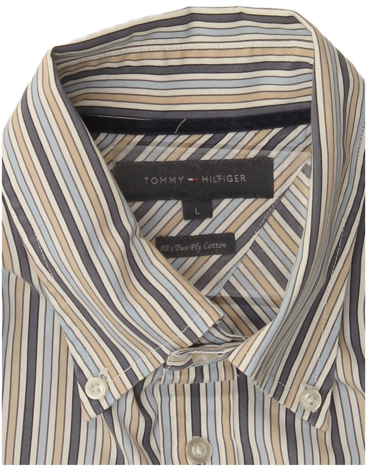 TOMMY HILFIGER Chemise Homme Large Coton Rayé Multicolore