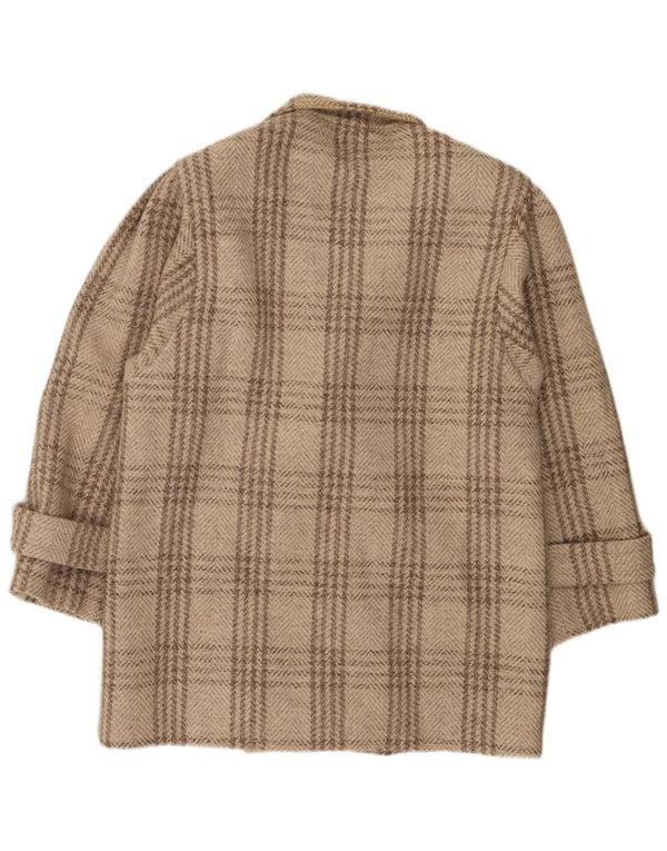 C&A Veste Blazer Double Boutonnage Homme UK 38 Laine Pied-de-Poule Beige Moyen