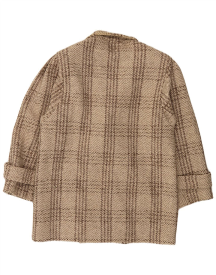 C&A Veste Blazer Double Boutonnage Homme UK 38 Laine Pied-de-Poule Beige Moyen