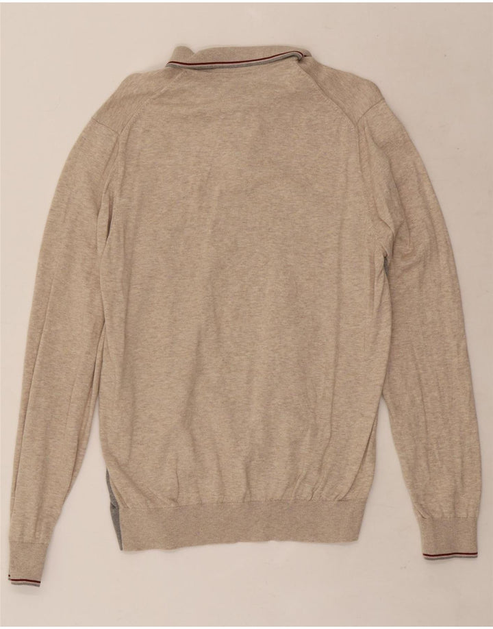 Marks & Spencer Pull Col Polo Homme Beige Moyen Colourblock