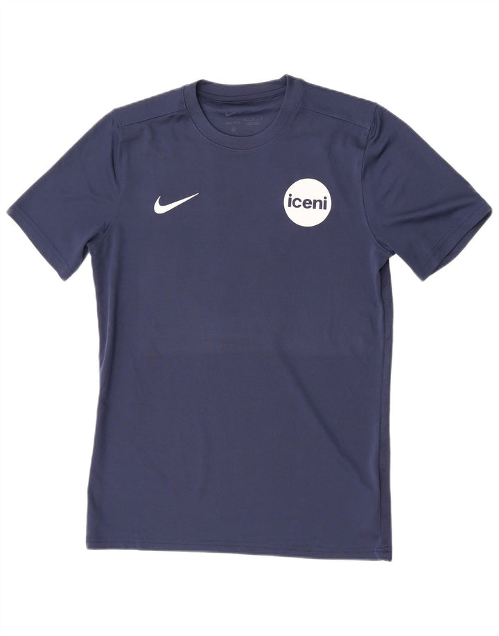 Nike Homme Dri Fit Graphic T-Shirt Haut Bleu Marine Moyen Polyester