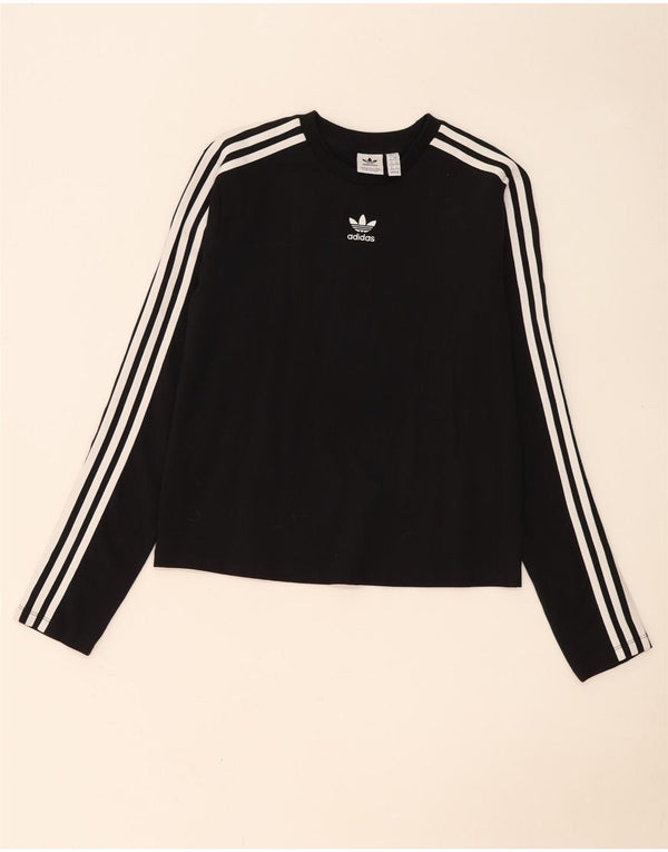 Adidas Haut Femme Manches Longues UK 20/22 XL Noir Coton