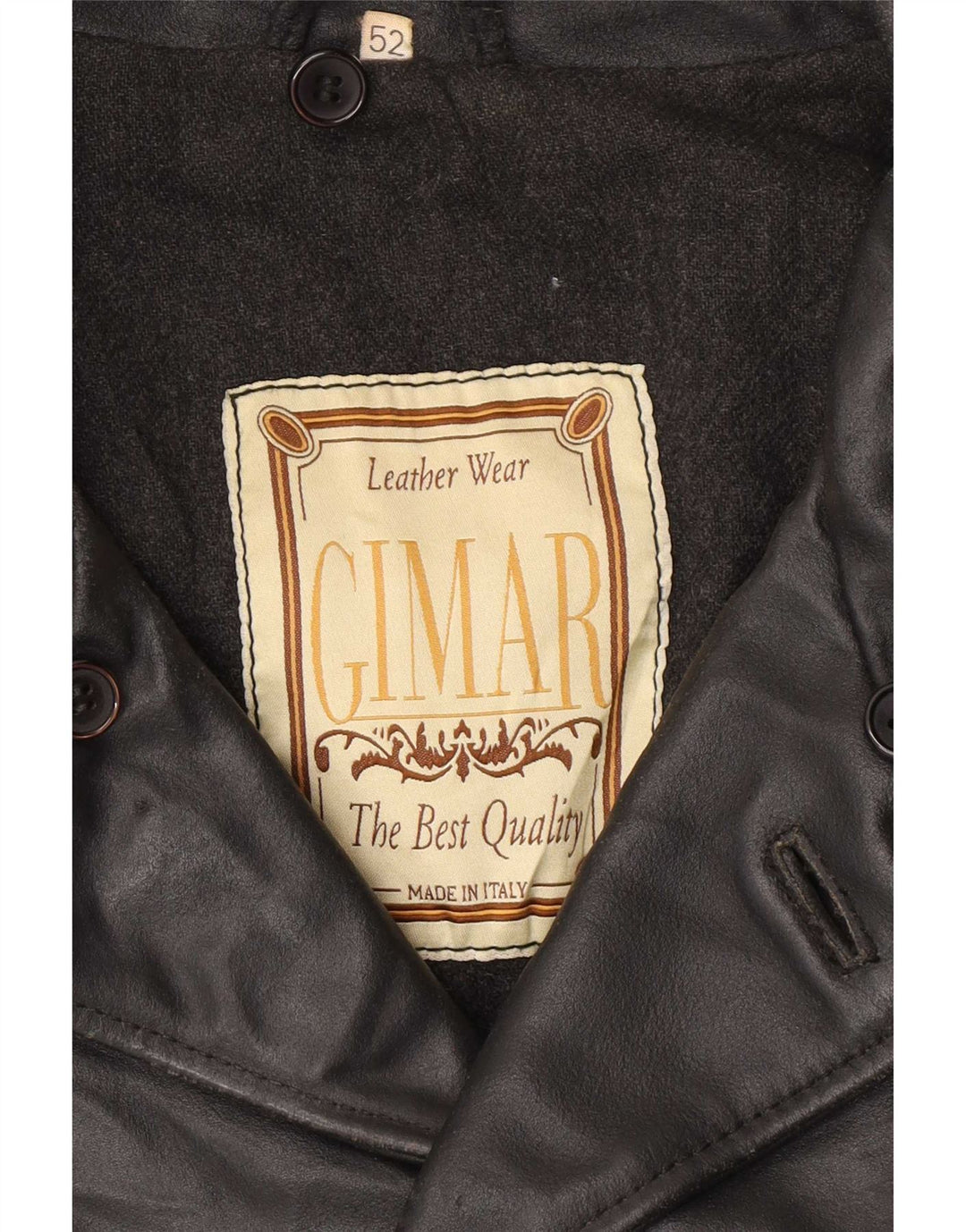 veste en cuir homme vintage IT 52 XL Noir