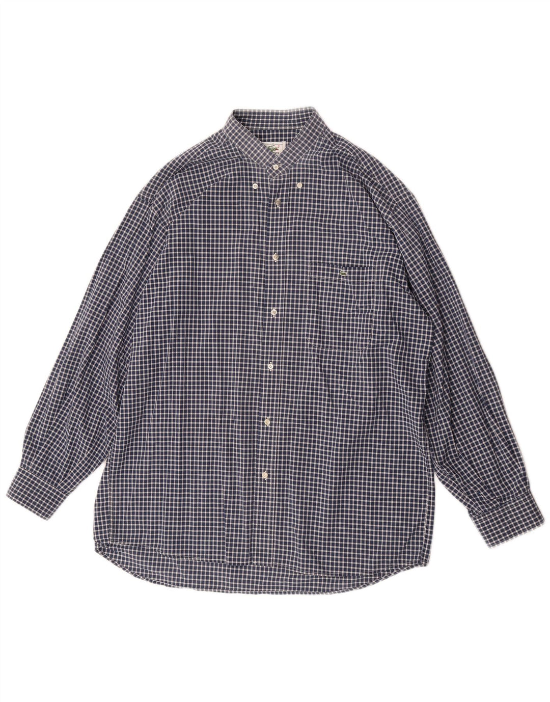 Lacoste Chemise Homme Taille 41 Grand Vichy Bleu Marine