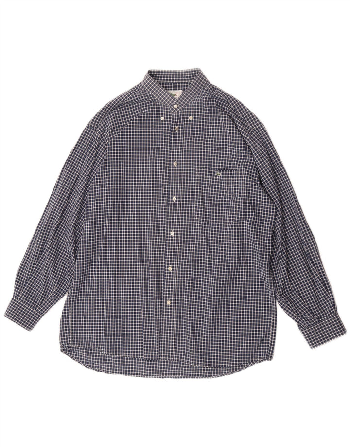 Lacoste Chemise Homme Taille 41 Grand Vichy Bleu Marine