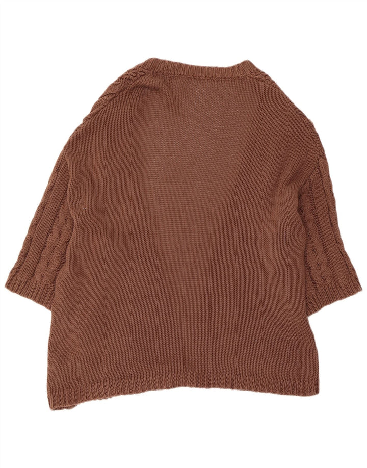 Marks & Spencer Pull cardigan à manches 3/4 pour femme UK 14 Marron moyen