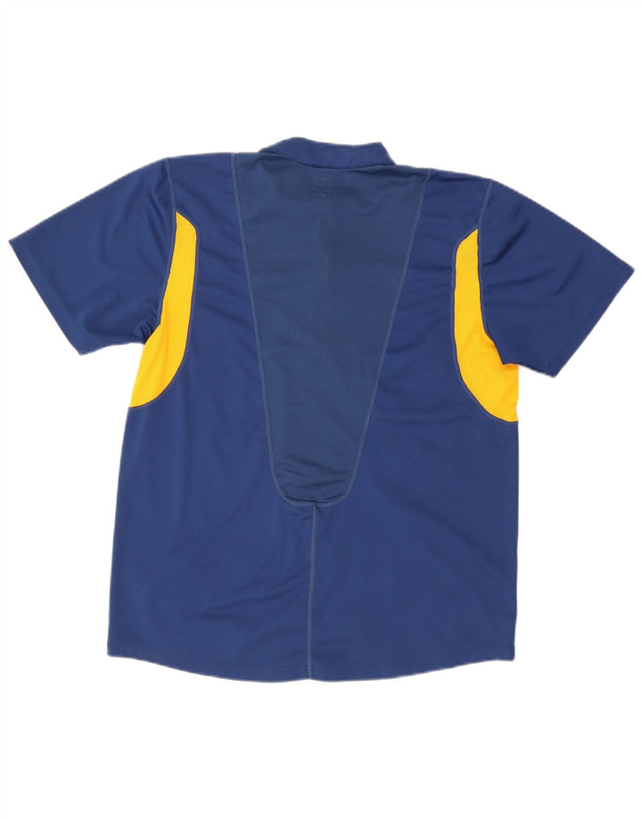 Nike T-shirt à col zippé pour homme UK 38/40 Bleu moyen Polyester colour block