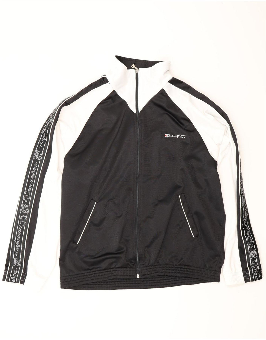 CHAMPION Veste de Survêtement Graphique Homme Large Noir Colorblock