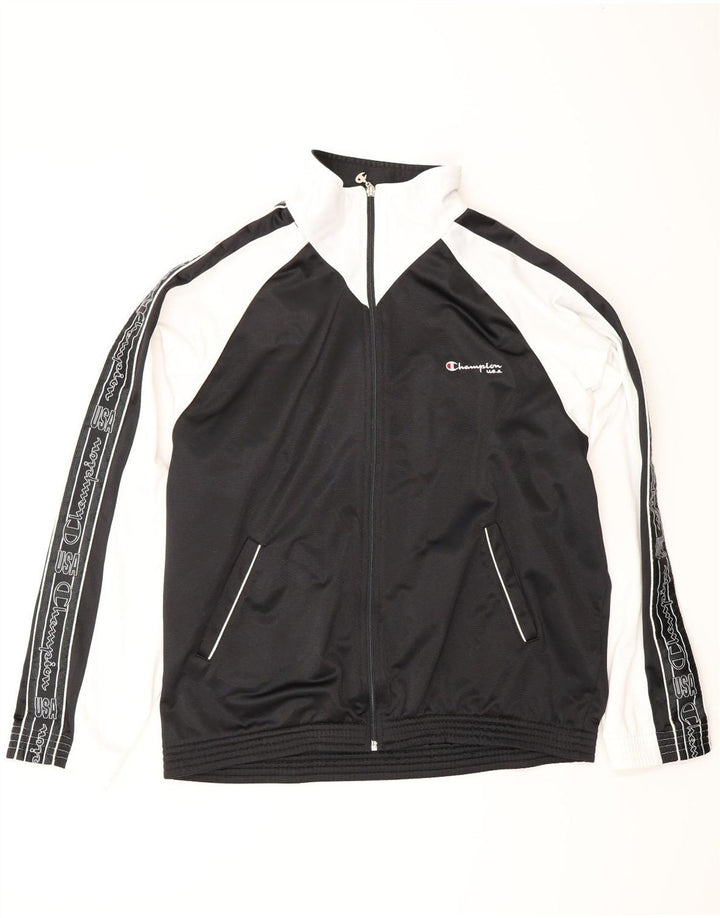 CHAMPION Veste de Survêtement Graphique Homme Large Noir Colorblock